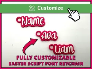 Easter Script Font Custom Keychain Generator