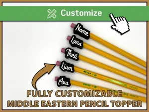 Custom Arabic Style Font Pencil Topper Maker