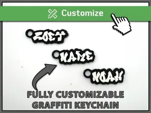 Cool Graffiti Font Custom Keychain Generator