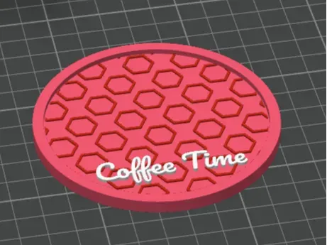 Parametric Coffee Coaster (Geometric Patterns&Text