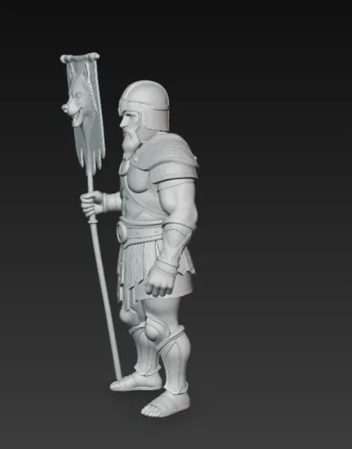 warrior with wolf head banner — Image 6 of 7