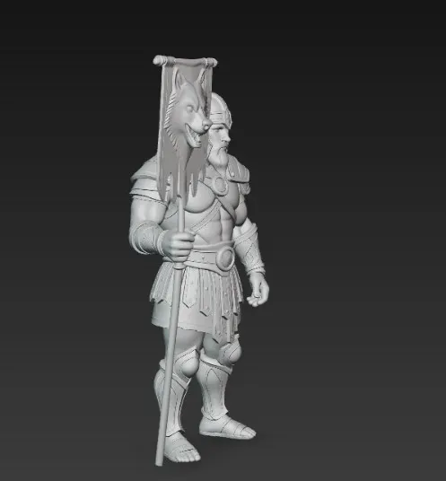 warrior with wolf head banner — Image 4 of 7