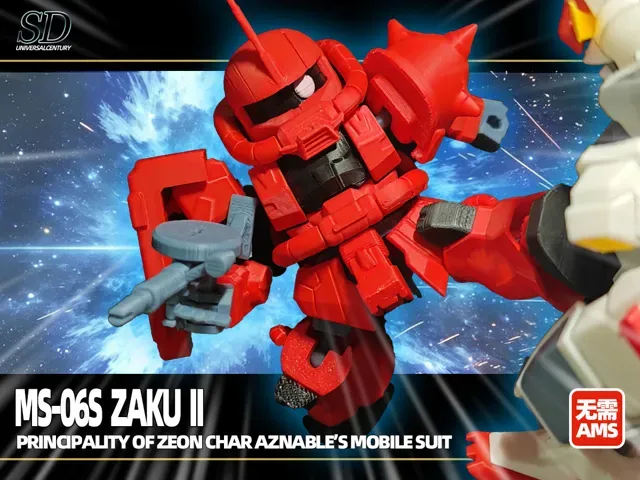 SD比例 高达0079 ms-06s 扎古2 (队长机)