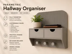 Parametric key hook and storage - customisable!
