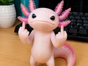 Axolotl Giving the Middle finger