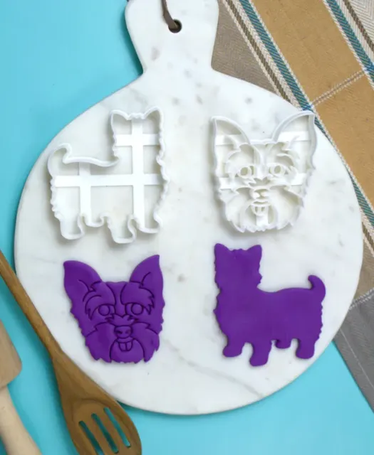 Yorkie Dog Cookie Cutter & Stamp Set — Image 2 of 2