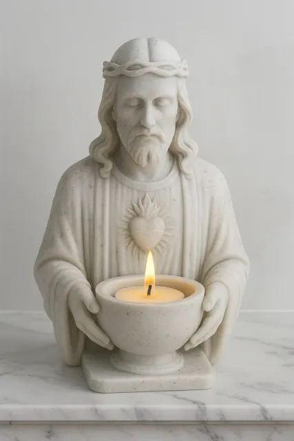 Sacred Heart Jesus Bust Candle Holder STL — Фото 5 из 7