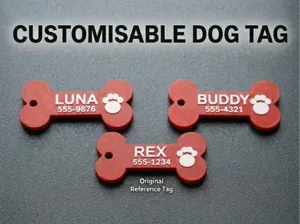 Fully Customisable Dog Bone Pet Tag