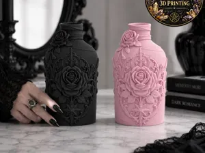 Goth Rose Decorative Bottle gothic