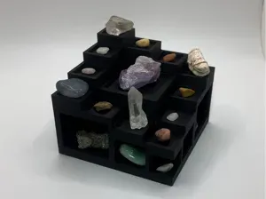 Tiered Crystal Display Stand with Storage