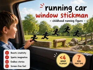 Running Car Window Stickman - Childhood Figure