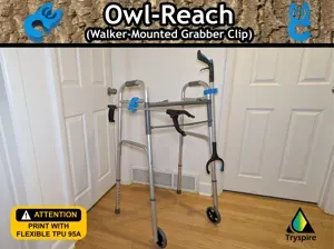 Owl-Reach (Walker‑mounted grabber clip)