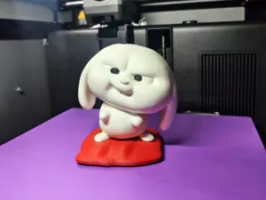 可爱兔老大(雪球)摆件,全拆件打印 ,高10cm(无须AMS)