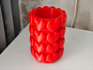 vase with hearts