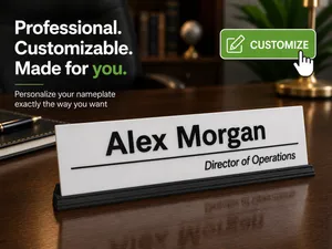 Customizable Nameplate for Desk or Door