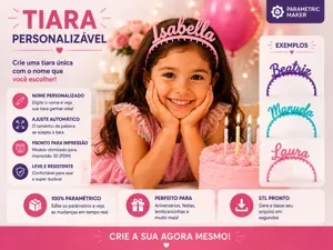 Tiara Personalizável — Qualquer Nome | Parametric