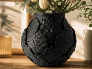 Botanical Layered Leaves Vase - Floral Decor