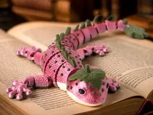 Strawberry Gecko Flexi Toy - Articulated Lizard