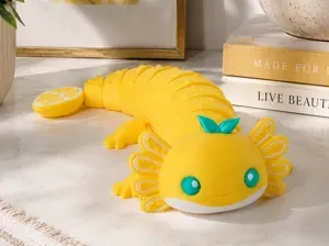 Lemon Axolotl Flexi Toy - Articulated Fidget