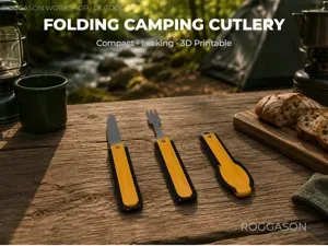 Folding Camping Cutlery – Knife, Fork & Spoon
