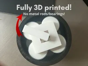 6:1 Stackable Fully 3D Printed Planetary Gearbox