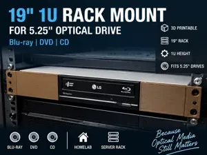 1U 5.25" optical-drive rack mount