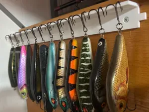 Fishing lure organizer wallmount