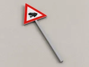 German Sign VZ 101-14 Frog Crossing - 6 Scales
