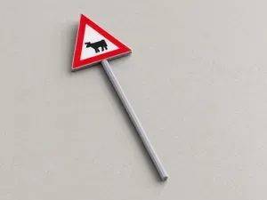 German Sign VZ 101-12 Cattle Crossing - 6 Scales