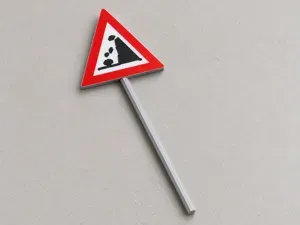 German Sign VZ 101-15 Falling Rocks - 6 Scales