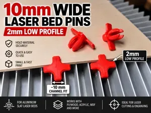 10mm Wide Laser Bed Hold-Down Pins – Low Profile