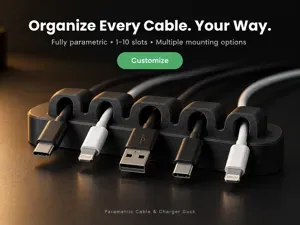 Parametric Cable & Charger Dock | Desk Organizer