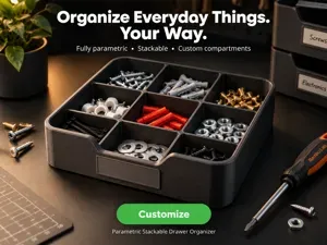 Parametric Stackable Drawer Organizer