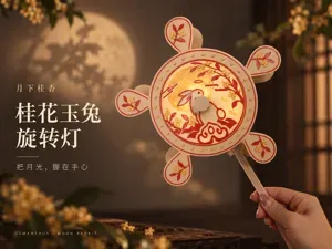 桂花兔风车灯笼/元宵节灯笼/中秋节灯笼/风车/中式