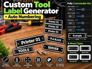 Custom Tool Label Generator – Auto Numbering