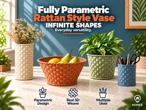 Fully Parametric Rattan Style Vase Generator