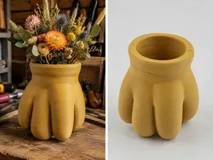 Work Glove Flower Vase