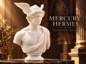 Hermes Mercury Bust Greek God Classical Sculpture