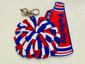 Cheerleader Pom Pom Megaphone Keychain/Bag tag