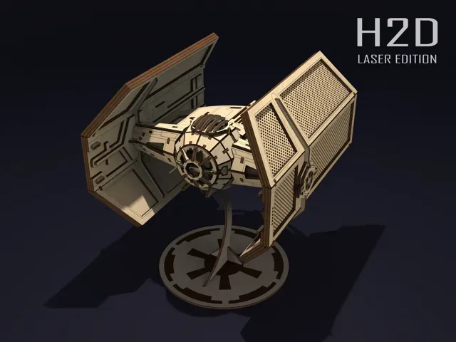 Darth Vader TIE Advanced Laser Cut Model