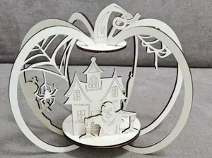 Zucca di Halloween con Casa Infestata, Decorazione