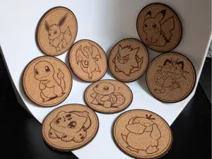 Kork Untersetzer Pokemon Kollektion