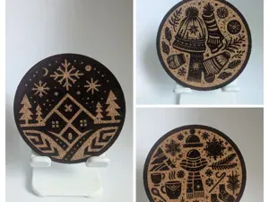 Kork Untersetzer Winter Kollektion