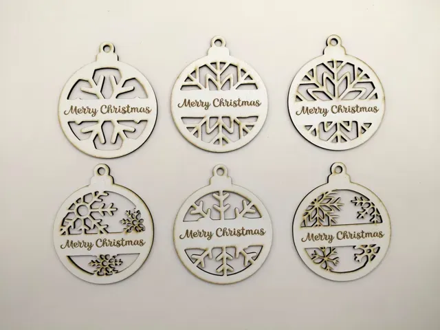 6 Christmas Snowflake Ornaments Customizable Text — Фото 2 из 8