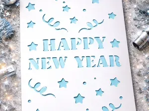 Happy New Year Cutout Card