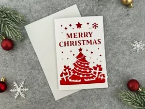 Merry Christmas Cutout Card Greeting card v1