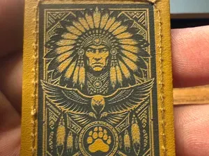 Native American Design Leather Engraving