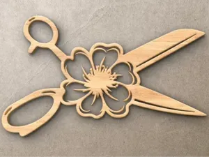Floral Scissors – Laser Cut Wood