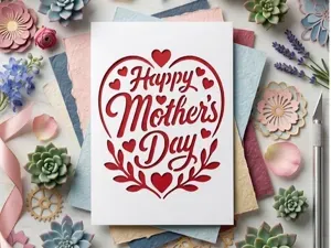 Happy Mothers Day Cutout Card Greeting card v4