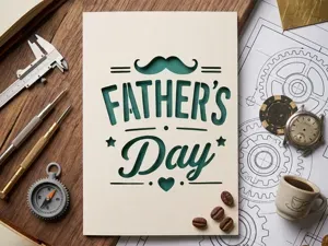 Fathers Day Cutout Card Greeting card v1